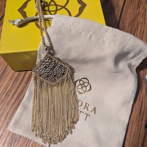 Kendra Scott Fringe Pendant Kingston Gold Silver Plated Filigre